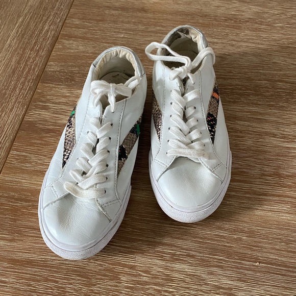 Madewell Sidewalk Low-Top Sneakers in Snake & Metallic Embossed Leather - Picture 1 of 14